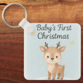 Baby first christmas reindeer cute tiny festive  sleutelhanger (Voorkant)