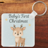 Baby first christmas reindeer cute tiny festive  sleutelhanger (Achterkant)