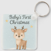 Baby first christmas reindeer cute tiny festive  sleutelhanger (Achterkant)