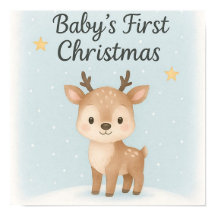 Baby first christmas reindeer nursery wall