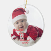 Baby First Christmas Snowflakes Stylish Chic Photo Keramisch Ornament (Links)
