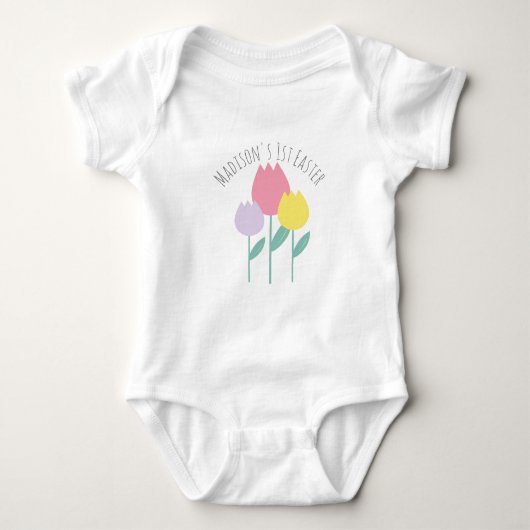 Baby First Easter Spring Tulips Baby Bodysuit (Voorkant)