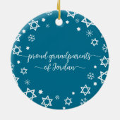 Baby First Hanukkah Stars Snowflakes Grandouders Keramisch Ornament (Achterkant)