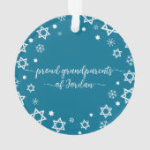 Baby First Hanukkah Stars Snowflakes Grandouders Ornament (achterkant)