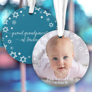 Baby First Hanukkah Stars Snowflakes Grandouders Ornament