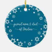 Baby First Hanukkah Stars Snowflakes New Parents Keramisch Ornament (Achterkant)