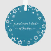 Baby First Hanukkah Stars Snowflakes New Parents Ornament (achterkant)
