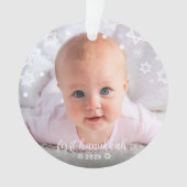 Baby First Hanukkah Stars Snowflakes New Parents Ornament (voorkant)