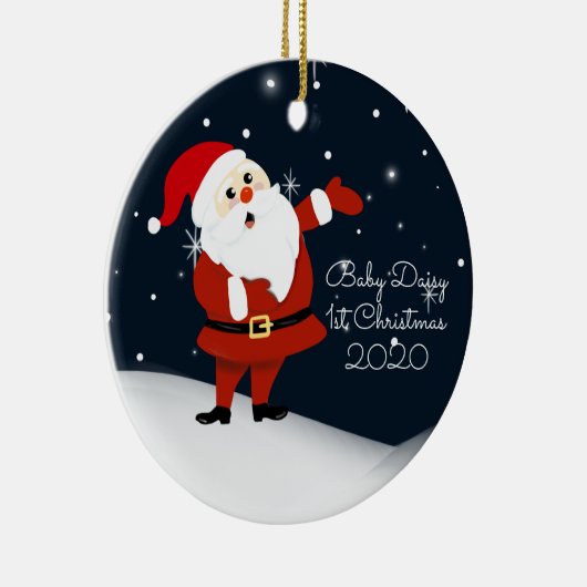 Baby First Kerstsanta uit grootouders Keramisch Ornament (Rechts)