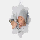 Baby First Little Christmas-foto Ornament Kaart (Rechts)