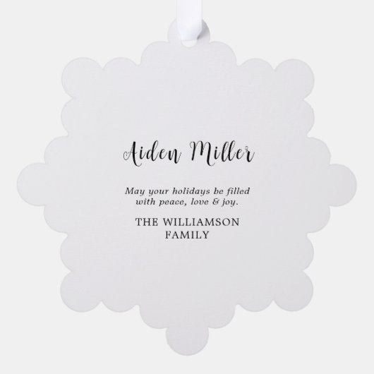 Baby First Little Christmas-foto Ornament Kaart (Achterkant)