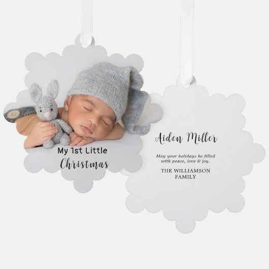 Baby First Little Christmas-foto Ornament Kaart (Voorkant / Achterkant)