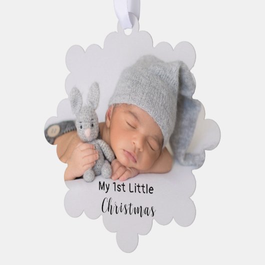 Baby First Little Christmas-foto Ornament Kaart (Links)