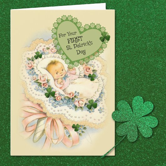 Baby First St. Patrick's Day Kaart Vintage