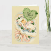 Baby First St. Patrick's Day Kaart Vintage (Voorkant)