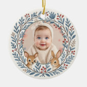 Baby First  Woodland Nordic Christmas Keepsake Keramisch Ornament (Voorkant)
