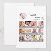 Baby First Year 12 Month Photo Collage  Milestone (Voorkant / Achterkant)