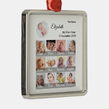 Baby First Year 12 Month Photo Collage  Milestone