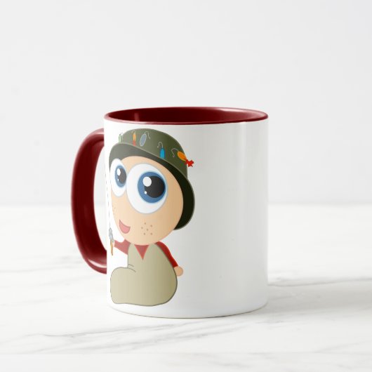 Baby Fisherman Funny Vissen Gift Mok (Voorkant links)