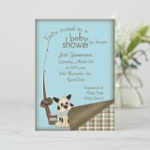 Baby Fisherman Shower-uitnodiging Kaart (Staand voorkant)