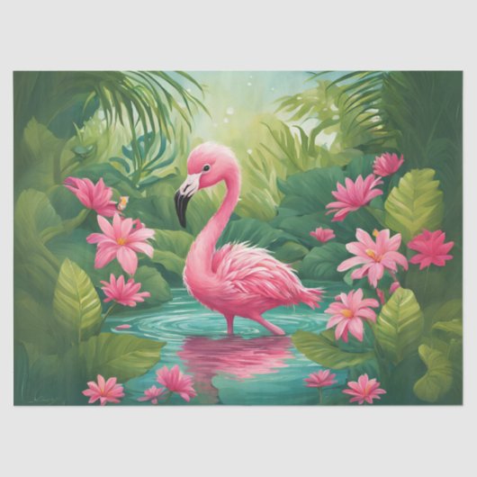 Baby Flamingo Decoupage Papier (Voorkant)