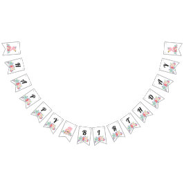 Baby Flamingo Happy Birthday Vlaggetjes