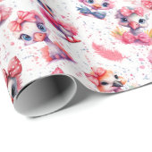 Baby Flamingo Holiday Wrapping Paper Cadeaupapier (Rol Hoek)