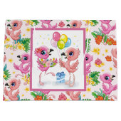 Baby Flamingo Party Groot Cadeauzakje (Voorkant)