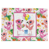 Baby Flamingo Party Groot Cadeauzakje (Achterkant)