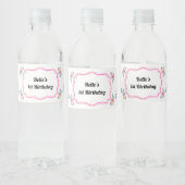 Baby Flamingo Party Water Flacon Label Waterfles Etiket (Flessen)