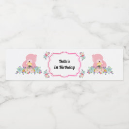 Baby Flamingo Party Water Flacon Label Waterfles Etiket