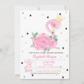 Baby Flamingo, Sterren, Princess Baby Shower Kaart (Voorkant)