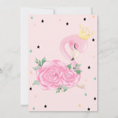 Baby Flamingo, Sterren, Princess Baby Shower Kaart (Achterkant)