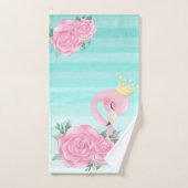 Baby Flamingo Waterverf Stripes, Flowers Bad Handdoek (Handdoek)