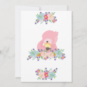 Baby Flamingo Zomer Verjaardagsfeestuitnodiging Kaart (Achterkant)