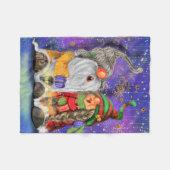 Baby fleece deken met Kerstmannetjes (Voorkant (Horizontaal))