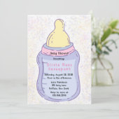 Baby Fles Baby shower Cute Pastel Kaart (Staand voorkant)