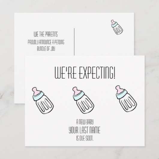 Baby Fles Briefkaart (Voorkant / Achterkant)