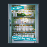 Baby fles champagne koelkast briefkaart<br><div class="desc">Voel je goed grappig! Avanti,  de Global Humor Brand™ is al meer dan 35 jaar vermakelijk met zijn zeer grappige wenskaarten. Onze personages leven tot het uiterste en vieren de humor in het dagelijks leven.</div>