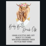 Baby Fles Drink van game Shower Highland Koe<br><div class="desc">Dit ontwerp kan op het gebied worden gepersonaliseerd dat door de foto en/of tekst te veranderen wordt verstrekt. Of het kan worden aangepast door te klikken deze Sjabloon personaliseert en dan de klik te kiezen om verdere optie aan te passen en de kleur van de achtergrond te schrappen of te...</div>