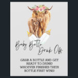 Baby Fles Drink van game Shower Highland Koe<br><div class="desc">Dit ontwerp kan op het gebied worden gepersonaliseerd dat door de foto en/of tekst te veranderen wordt verstrekt. Of het kan worden aangepast door te klikken deze Sjabloon personaliseert en dan de klik te kiezen om verdere optie aan te passen en de kleur van de achtergrond te schrappen of te...</div>