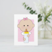 Baby Fles Girl Briefkaart (Staand voorkant)