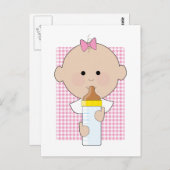 Baby Fles Girl Briefkaart (Voorkant / Achterkant)