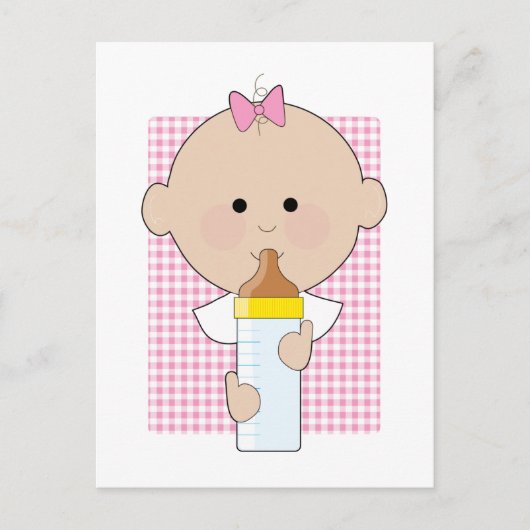 Baby Fles Girl Briefkaart (Voorkant)