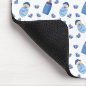 Baby Fles Pacifier Blue Pattern Muismat (Hoek)