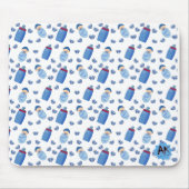 Baby Fles Pacifier Blue Pattern Muismat (Voorkant)