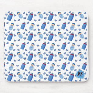 Baby Fles Pacifier Blue Pattern Muismat