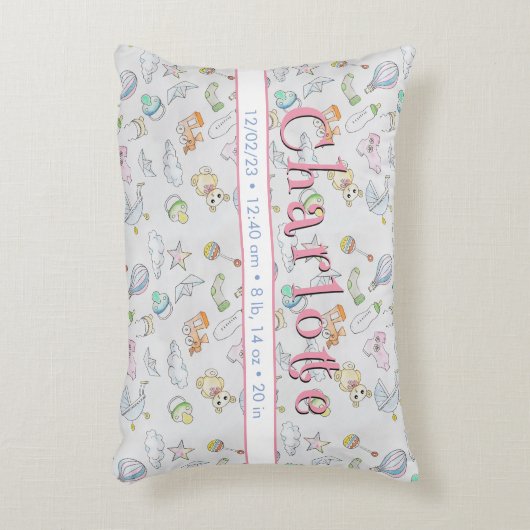 Baby, flesjes en speelgoed voor de Baby Accent Kussen (Voorkant(Verticaal))