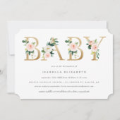 Baby Floral Baptism Invitation Kaart (Voorkant)