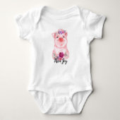 Baby Floral Pig Bodysuit (Voorkant)